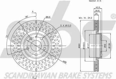 SBS 1815311014 - Спирачен диск vvparts.bg