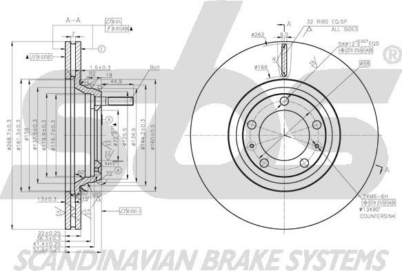 SBS 1815201012 - Спирачен диск vvparts.bg