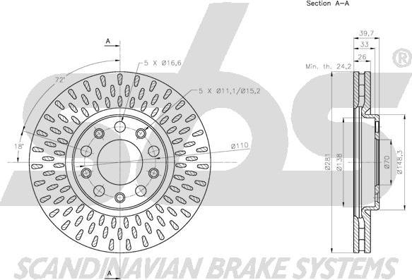 SBS 1815311034 - Спирачен диск vvparts.bg