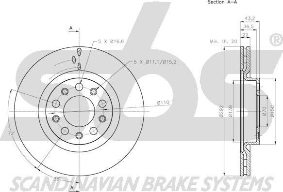 SBS 1815201033 - Спирачен диск vvparts.bg