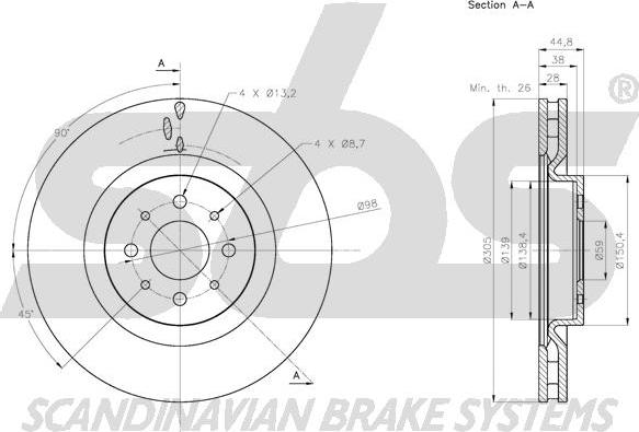 SBS 1815311029 - Спирачен диск vvparts.bg