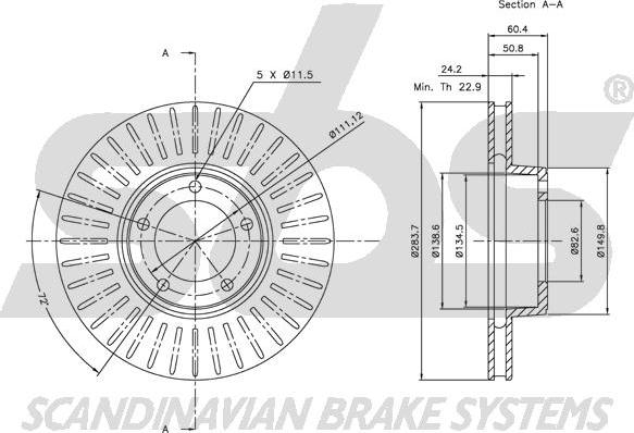 SBS 1815201219 - Спирачен диск vvparts.bg