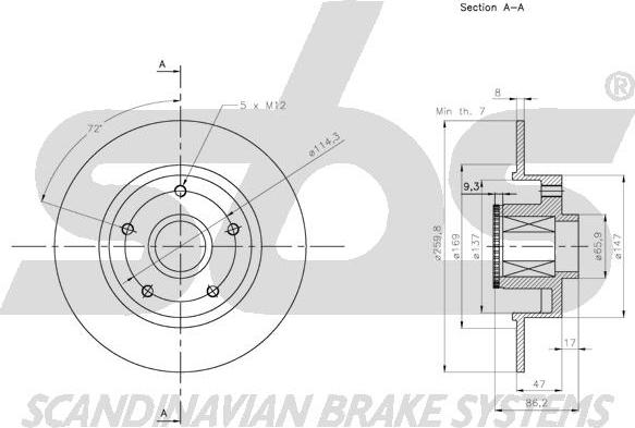 SBS 1815203993 - Спирачен диск vvparts.bg