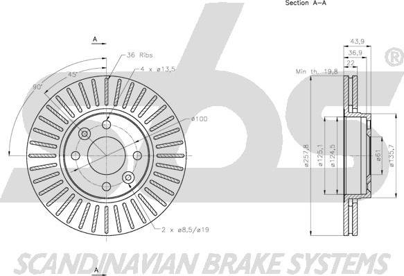 SBS 1815203992 - Спирачен диск vvparts.bg