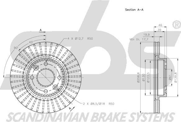 SBS 1815203949 - Спирачен диск vvparts.bg