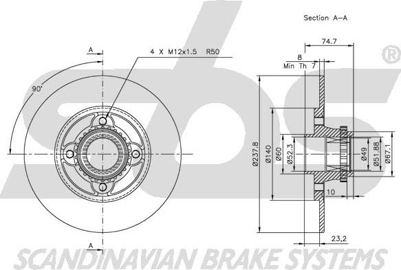 SBS 1815203944 - Спирачен диск vvparts.bg