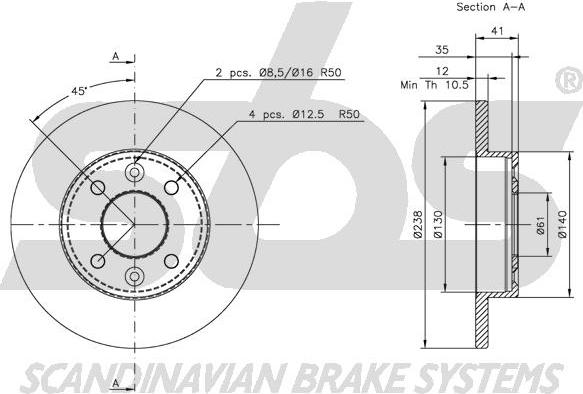 SBS 1815203908 - Спирачен диск vvparts.bg