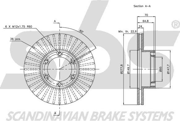 SBS 1815203907 - Спирачен диск vvparts.bg