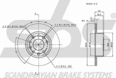 SBS 1815313923 - Спирачен диск vvparts.bg