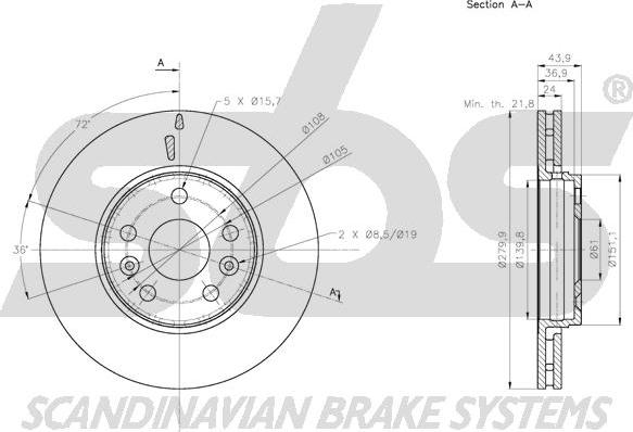 SBS 1815313974 - Спирачен диск vvparts.bg