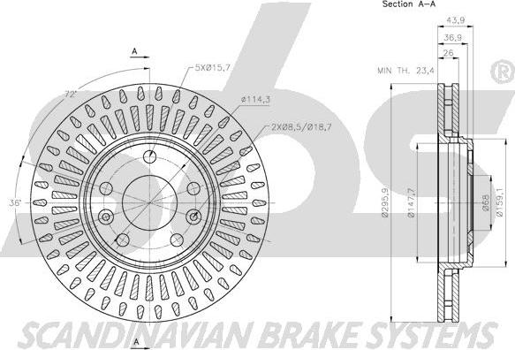 SBS 1815313971 - Спирачен диск vvparts.bg