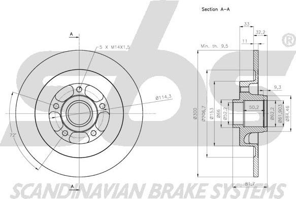 SBS 1815.203972 - Спирачен диск vvparts.bg