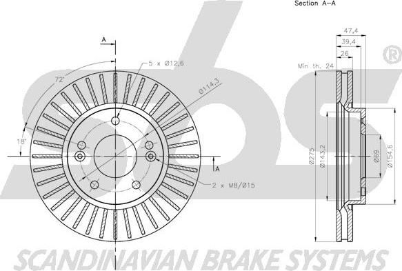 SBS 1815203449 - Спирачен диск vvparts.bg