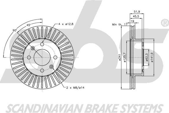 SBS 1815203409 - Спирачен диск vvparts.bg