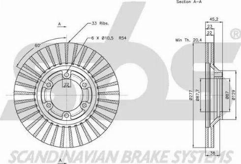 SBS 1815313429 - Спирачен диск vvparts.bg