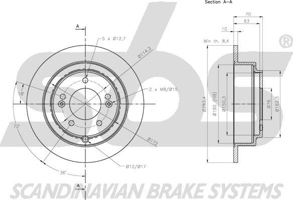 SBS 1815313540 - Спирачен диск vvparts.bg