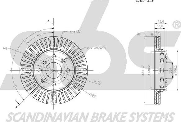 SBS 1815203501 - Спирачен диск vvparts.bg