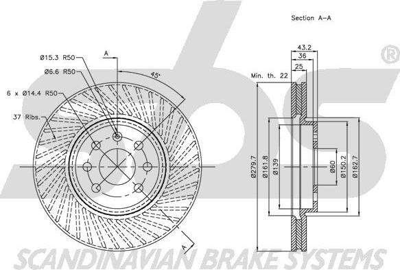 SBS 1815203651 - Спирачен диск vvparts.bg