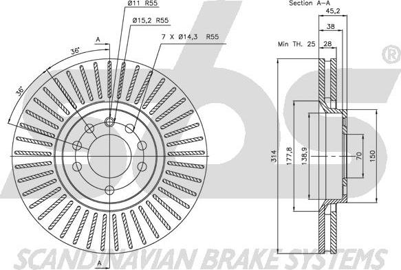 SBS 1815313653 - Спирачен диск vvparts.bg