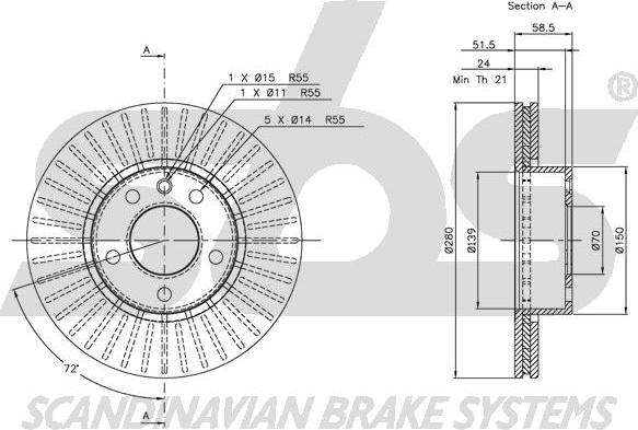 SBS 1815203612 - Спирачен диск vvparts.bg