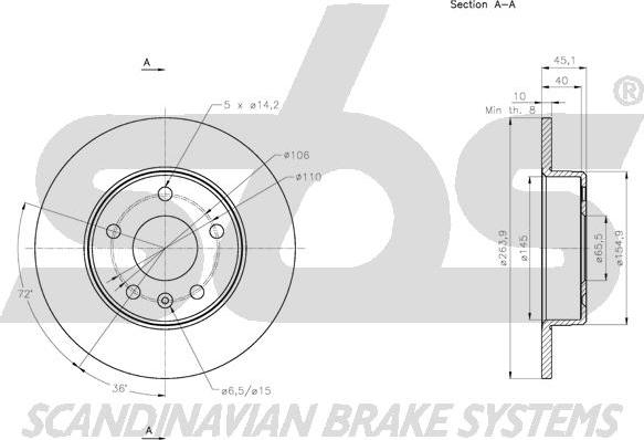 SBS 1815203674 - Спирачен диск vvparts.bg