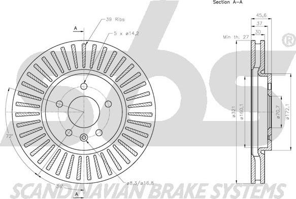 SBS 1815203675 - Спирачен диск vvparts.bg