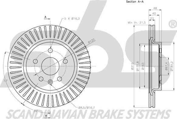 SBS 1815203670 - Спирачен диск vvparts.bg