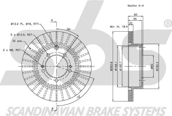 SBS 1815.203040 - Спирачен диск vvparts.bg