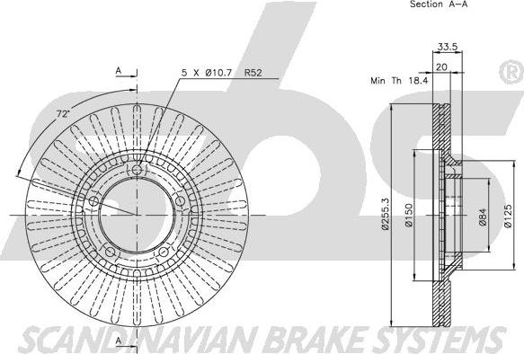 SBS 1815203014 - Спирачен диск vvparts.bg