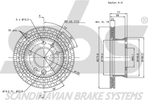 SBS 1815313397 - Спирачен диск vvparts.bg