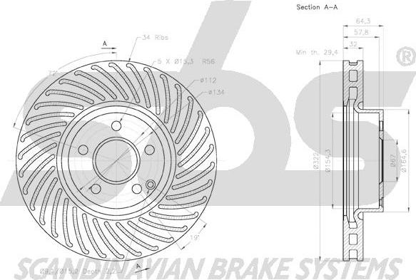 SBS 1815.2033103 - Спирачен диск vvparts.bg