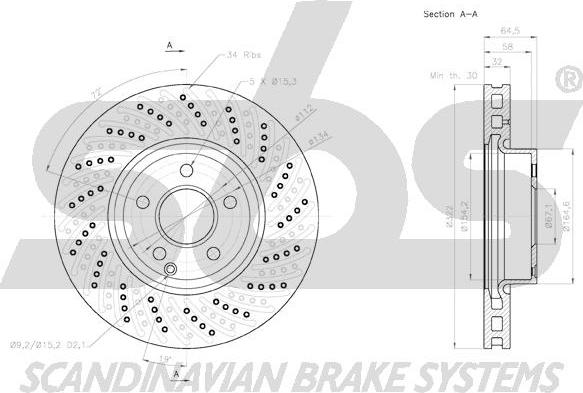 SBS 1815.2033102 - Спирачен диск vvparts.bg