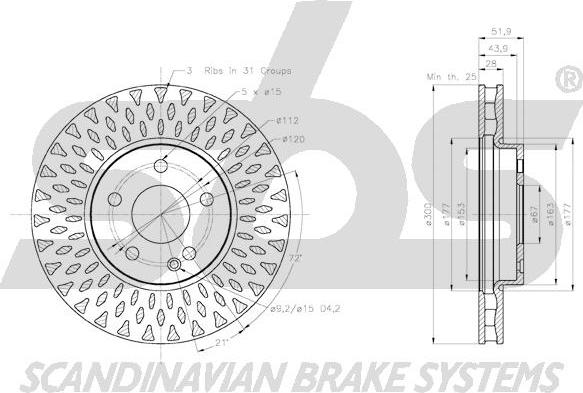 SBS 18153133136 - Спирачен диск vvparts.bg