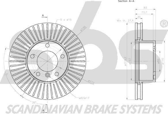 SBS 18152033121 - Спирачен диск vvparts.bg