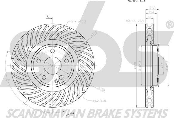 SBS 18152033123 - Спирачен диск vvparts.bg