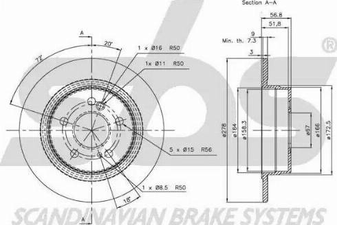 SBS 1815203312 - Спирачен диск vvparts.bg