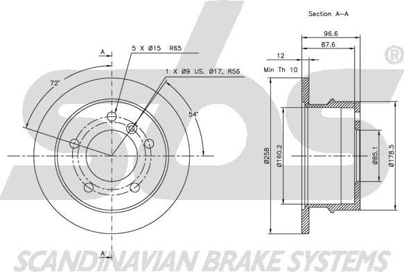 SBS 1815203337 - Спирачен диск vvparts.bg