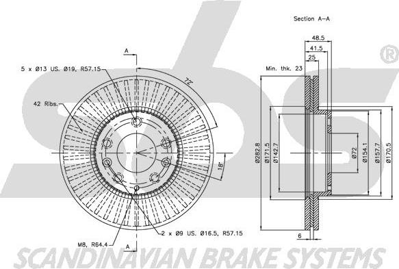 SBS 1815203245 - Спирачен диск vvparts.bg