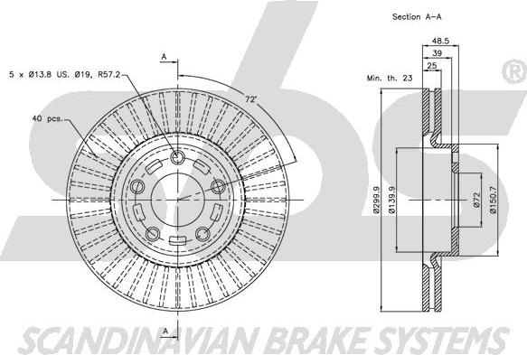 SBS 1815203253 - Спирачен диск vvparts.bg