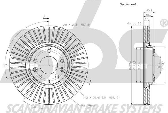 SBS 1815313266 - Спирачен диск vvparts.bg