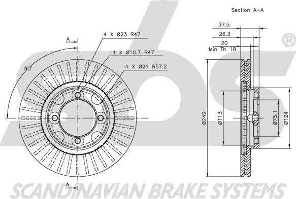 SBS 1815203219 - Спирачен диск vvparts.bg