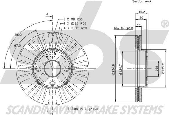 SBS 1815313234 - Спирачен диск vvparts.bg