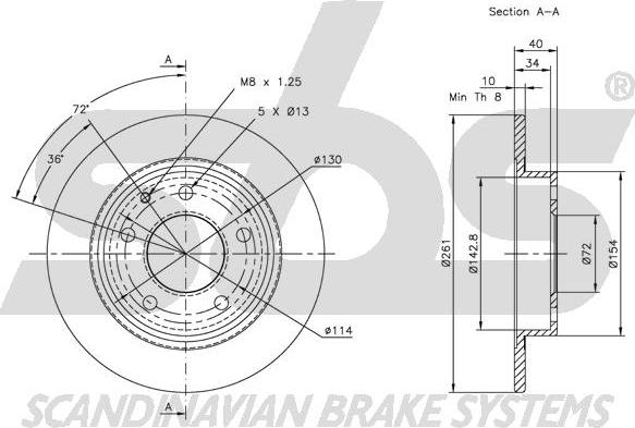 SBS 1815203228 - Спирачен диск vvparts.bg