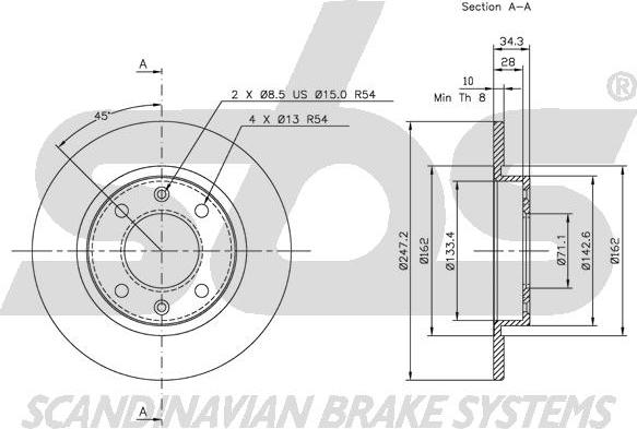 SBS 1815203716 - Спирачен диск vvparts.bg