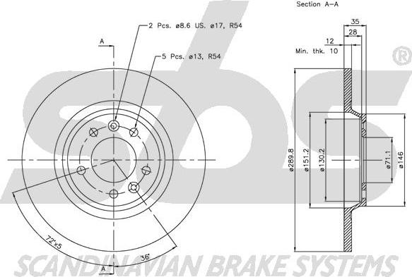 SBS 1815203729 - Спирачен диск vvparts.bg