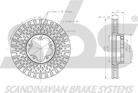 SBS 1815202594 - Спирачен диск vvparts.bg