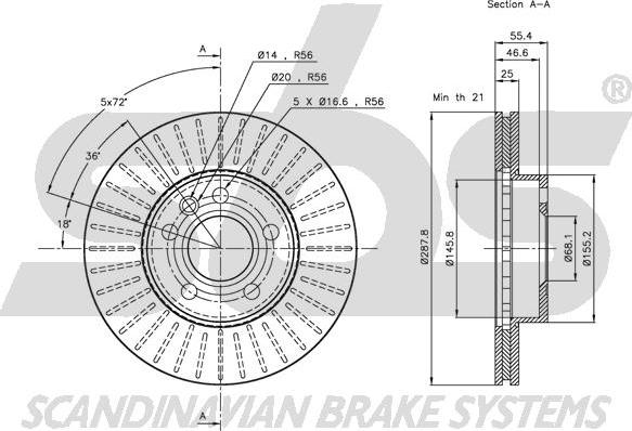 SBS 1815312545 - Спирачен диск vvparts.bg