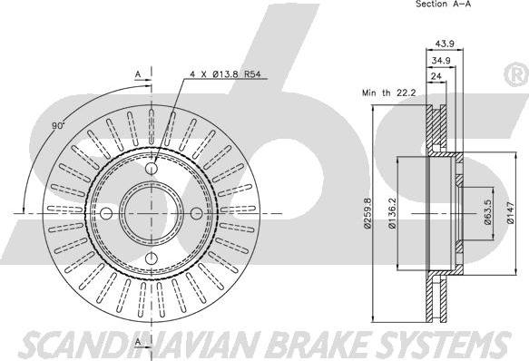 SBS 1815202540 - Спирачен диск vvparts.bg