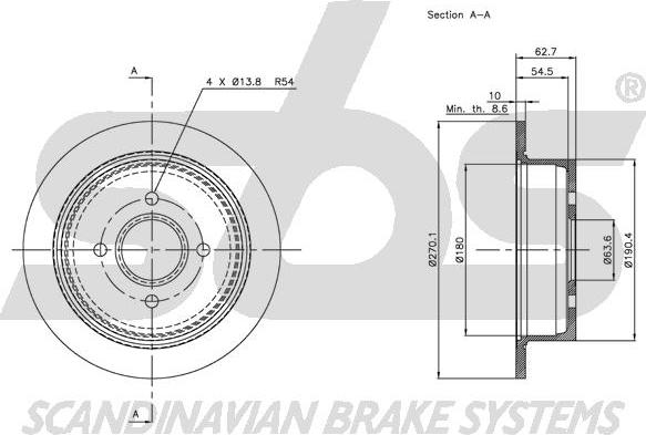 SBS 1815312541 - Спирачен диск vvparts.bg