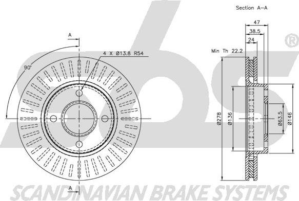 SBS 1815202542 - Спирачен диск vvparts.bg